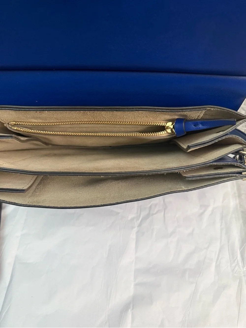 Chloe Blue Medium Leather & Suede Crossbody Bag